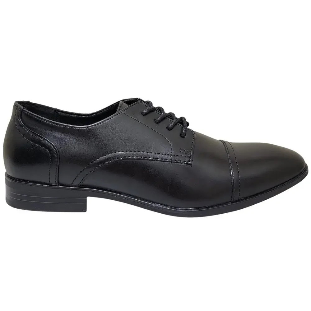 Alfani Men Quincy Cap Toe Derby Oxfords Size US 10M Black Faux Leather